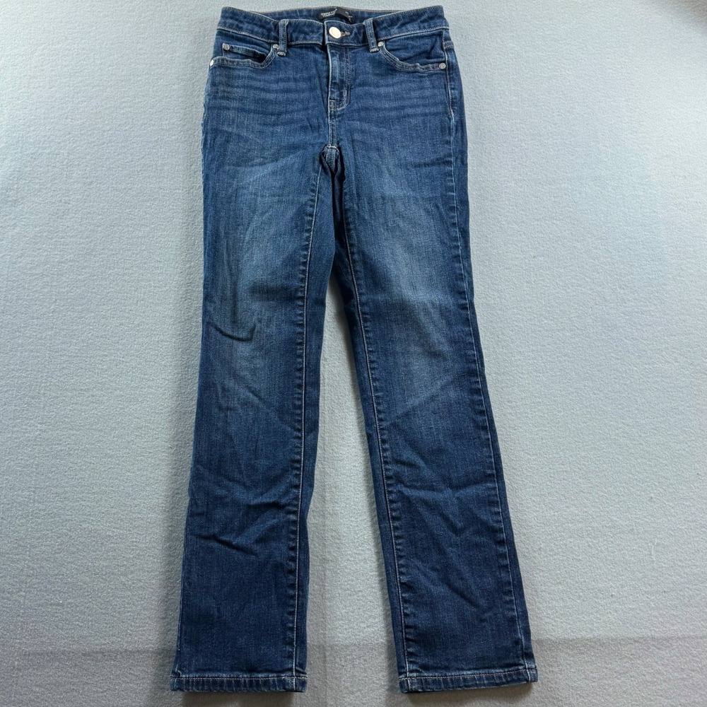 Simply Vera Vera Wang Straight Jeans Womens 2 Blue Denim Stretch Casual 26x28